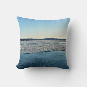 Cojín Decorativo Río San Lorenzo en invierno, Quebec, Canadá