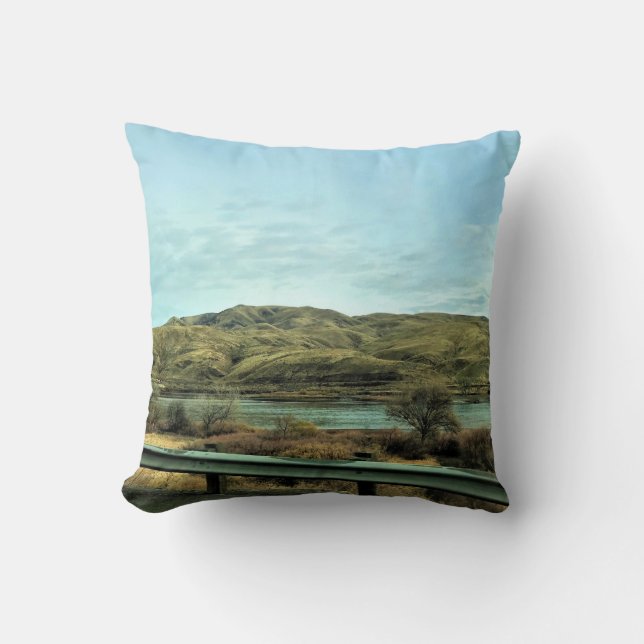 Cojín Decorativo Río Serpiente, Condado de Baker, Oregón (Anverso)