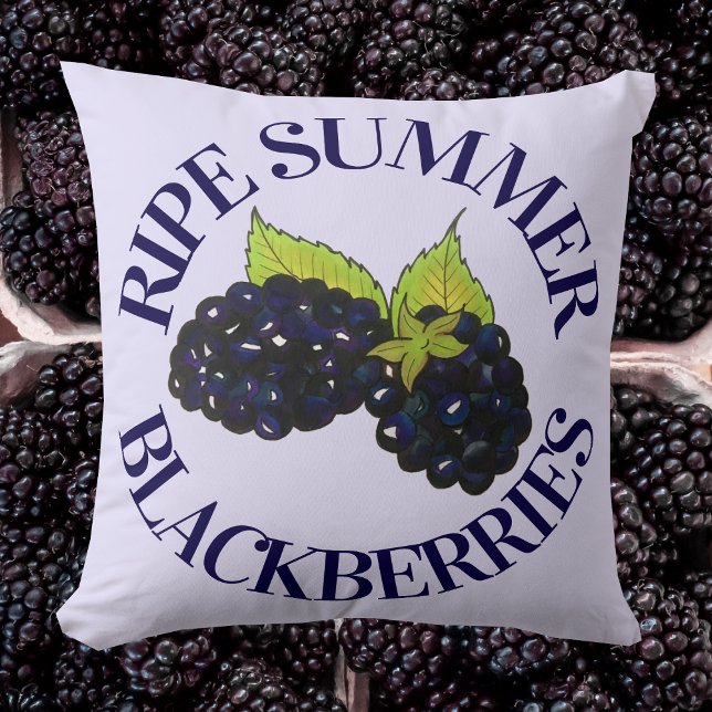 Cojín Decorativo Ripe Summer Blackberries Blackberry Berry Berries (Blackberry Pillow)