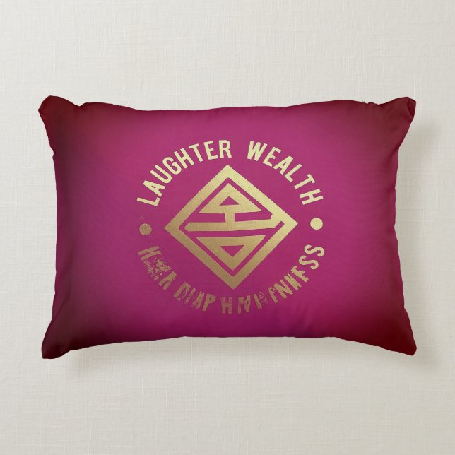 Cojín Decorativo Riqueza de la felicidad (Anverso)