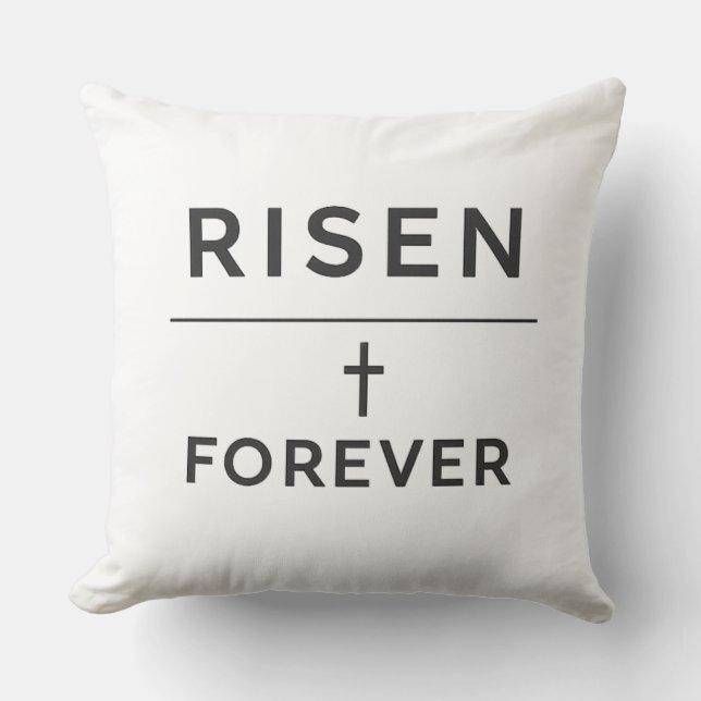 Cojín Decorativo Risen + Forever Pegatina  (Anverso)