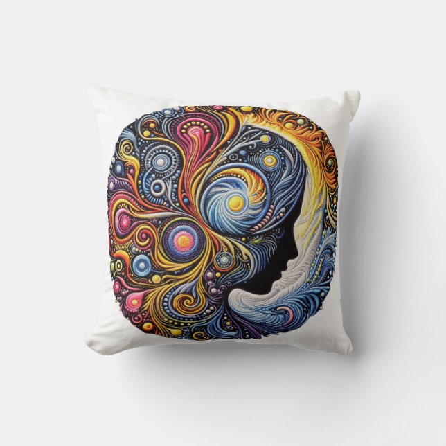 Cojín Decorativo Ritmos bordados: Una sinfonía de arte popular (Anverso)