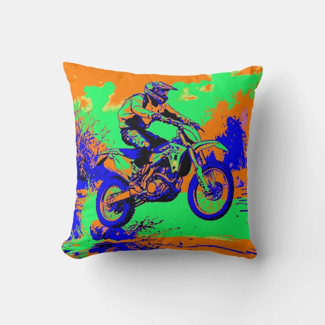 Cojín Decorativo River Hopping - Motocross Rider (Anverso)