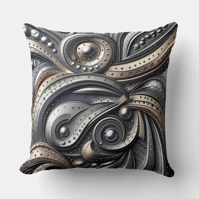 Cojín Decorativo riveted metal curves  (Anverso)