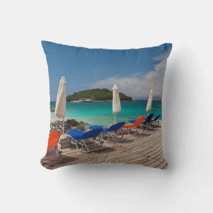 Cojín Decorativo Riviera albanesa, Ksamil, ciudad frente a la playa