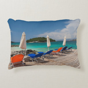 Cojín Decorativo Riviera albanesa, Ksamil, ciudad frente a la playa