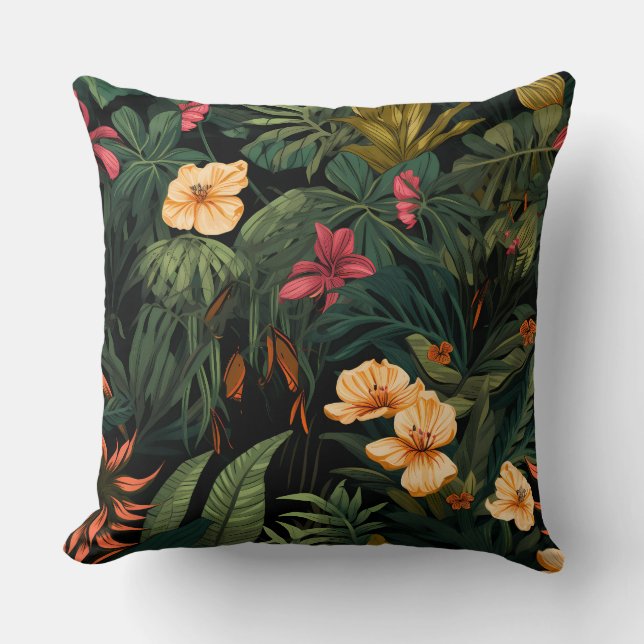 Cojín Decorativo Roar y explorar el bosque tropical botánico (Anverso)