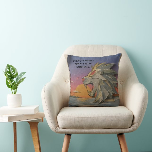 Cojín Decorativo Roaring Lion Sunrise Papercut Throw Pillow (Silla)