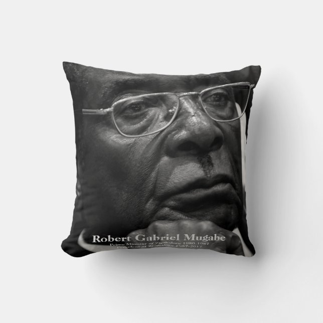 Cojín Decorativo Robert G. Mugabe, presidente de Zimbabue (Anverso)