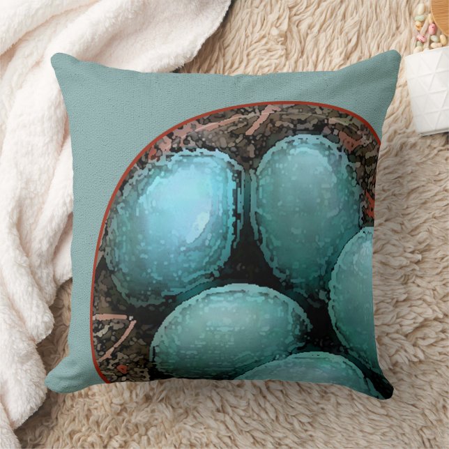 Cojín Decorativo Robin Eggs de Bird Nest Blue (Manta)