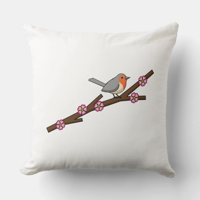 Cojín Decorativo Robin en Sakura (Anverso)