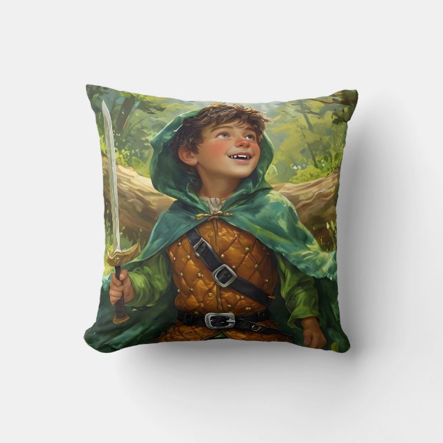 Cojín Decorativo Robin Hood representado como niño (Anverso)