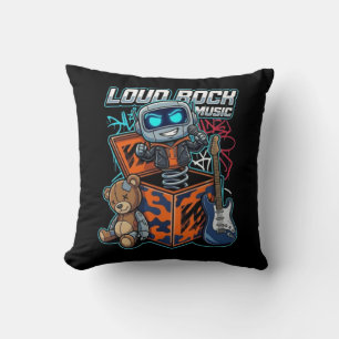 Cojín Decorativo Robot de Música Rock Fuerte