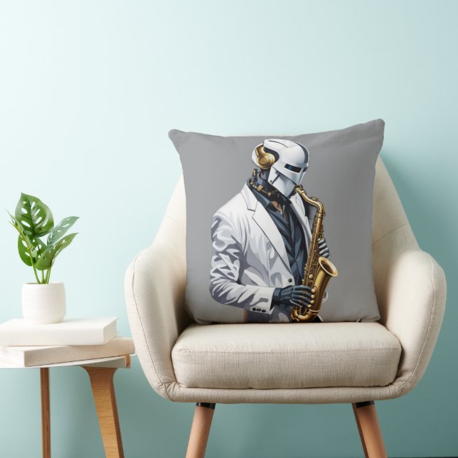 Cojín Decorativo robot de saxofón (Silla)
