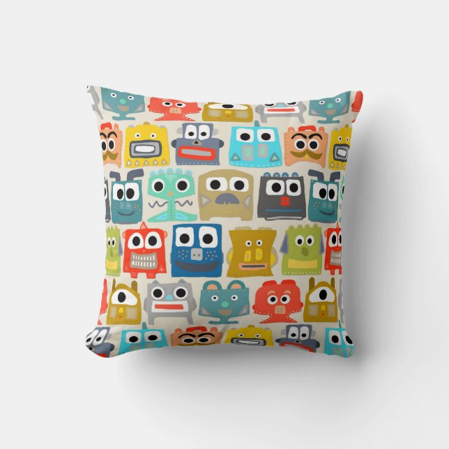 Cojín Decorativo robots de verano para bebés (Anverso)