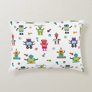 Cojín Decorativo Robots Multicolores Lindos Patrón para Niños
