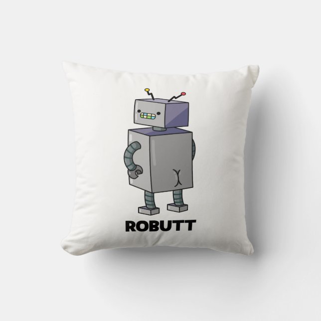 Cojín Decorativo Robutt Funny Robot Pun (Anverso)