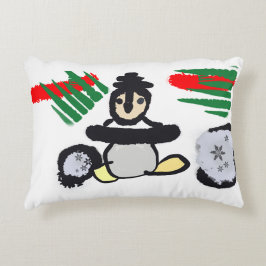 Cojín Decorativo Roca de pingüino Navidad 