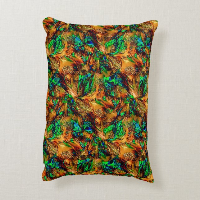 Cojín Decorativo Roca muy rústica en amarillo quemado con mancha ve (Atrás (Vertical))