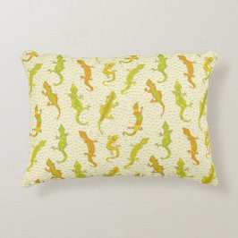 Cojín Decorativo Rock Climbing Geckos en amarillo - patrón sin fisu