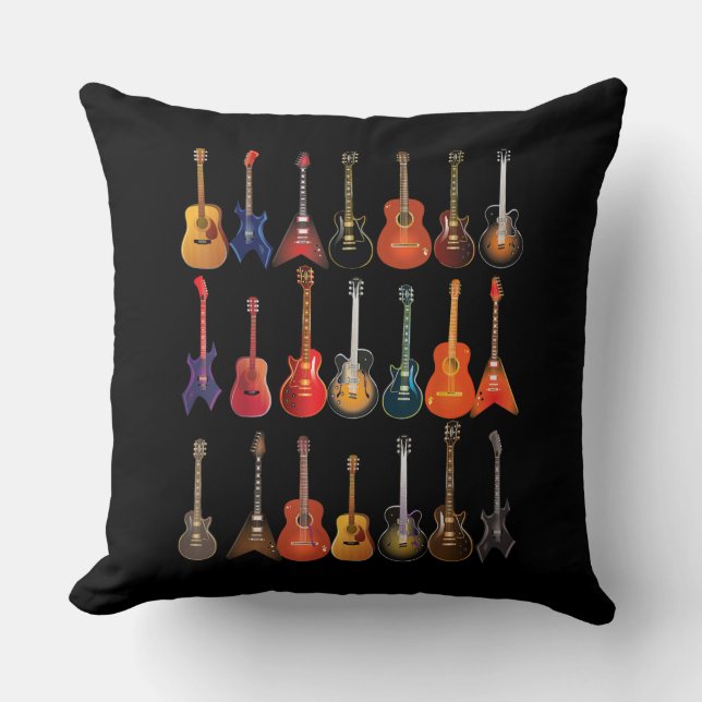 Cojín Decorativo Rock De Guitarra Y Roll Instrumentos Musicales Reg (Anverso)