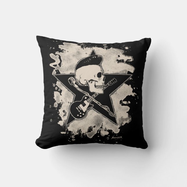 Cojín Decorativo rock n rodada Skull - bleached (Anverso)