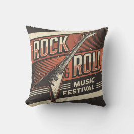 Cojín Decorativo Rock y rollo de música clásica retro vintage