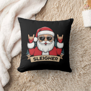 Cojín Decorativo Rockero de Navidad Santa Claus Rockero de Navidad 