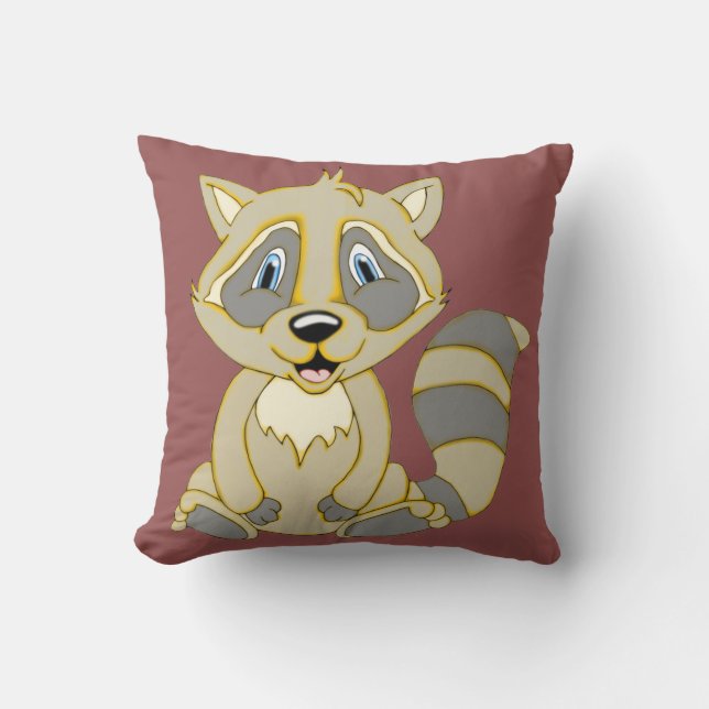 Cojín Decorativo Rocky Raccoon Square Pillow (Anverso)