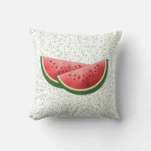Cojín Decorativo Rodajas de fruta de sandía de verano y puntos verd