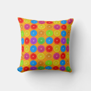Cojín Decorativo Rodajas de Naranja Frescas y Coloridas