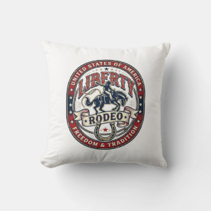 Cojín Decorativo Rodeo de la Libertad Patriótico Rodeo Occidental E