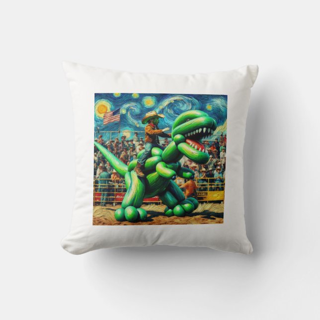 Cojín Decorativo Rodeo Rex - Pillow de crianza de vaquero de Dino (Anverso)