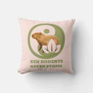 Cojín Decorativo Roedores Zen Nunca Estrés Humor de Capybara