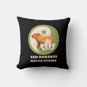 Cojín Decorativo Roedores Zen Nunca Estrés Humor de Capybara