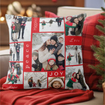 Roja Colcha de Navidad con Collage de Fotos
