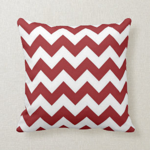 Cojín decorativo rojo 16" del algodón de Chevron