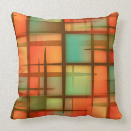 Cojín Decorativo Rojo abstracto moderno del verde azul de la tela