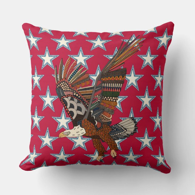 Cojín Decorativo Rojo águila de Estados Unidos (Anverso)