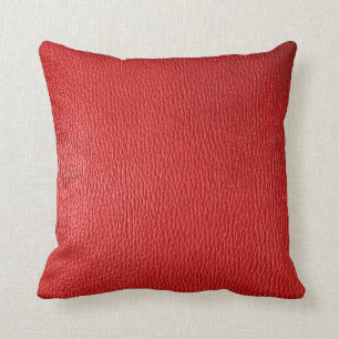 Cojín Decorativo Rojo, aspecto de cuero natural