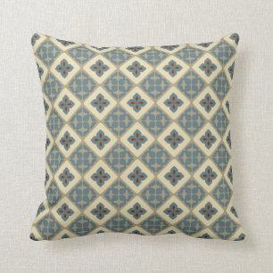 Cojín Decorativo Rojo azul del moreno del modelo floral marroquí d