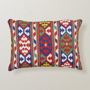 Cojín Decorativo Rojo Azul Verde Amarillo Blanco Rumbo Kilim