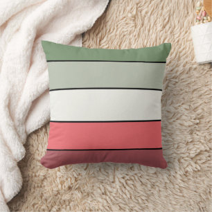 Cojín Decorativo Rojo Blanco Verde de Navidad en Papel Texturizado