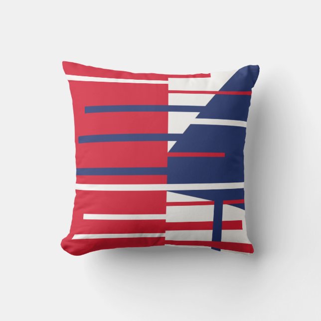 Cojín Decorativo Rojo, Blanco y Azul (Anverso)