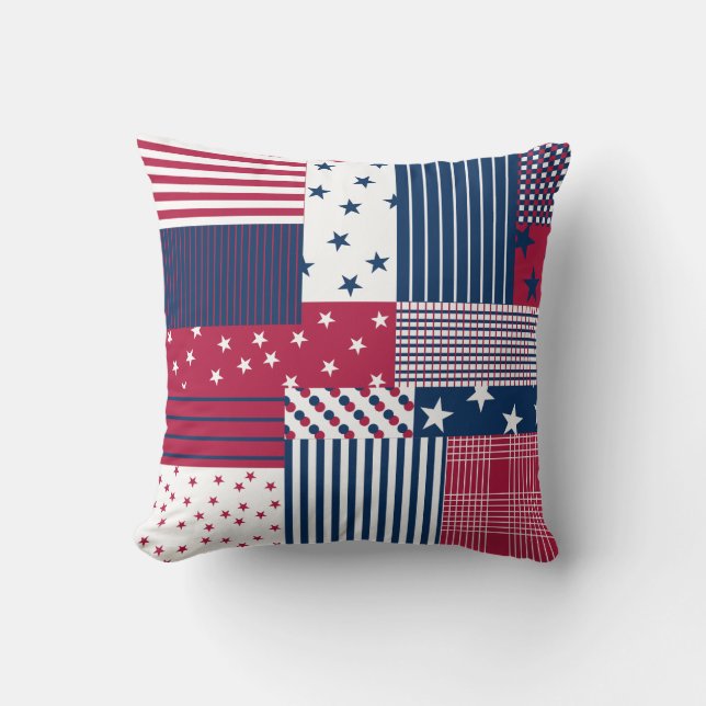Cojín Decorativo Rojo, blanco y azul (Anverso)