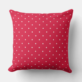 Cojín Decorativo Rojo Carmesí y puntos blancos 2