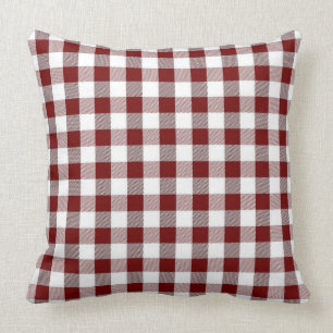 Cojín decorativo rojo clásico de la guinga de