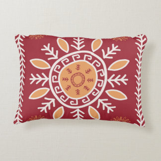 Cojín Decorativo Rojo Colorido, Patrón Tribal