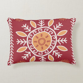 Cojín Decorativo Rojo colorido, patrón tribal