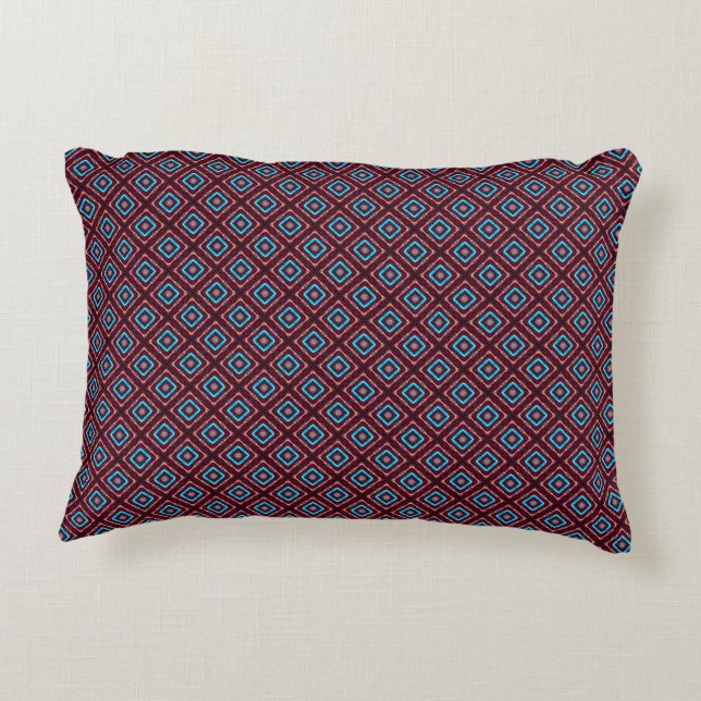 Cojín Decorativo Rojo Con Estrellas Azules (Reverso)